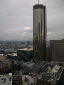 Invest Atlanta's new offices overlook the Westin, to the west.