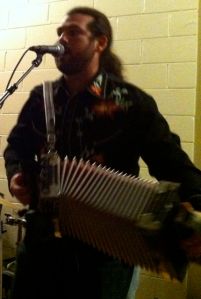 Dennis Stroughmatt, lead performer for Creole Stomp, a band from Illinois.