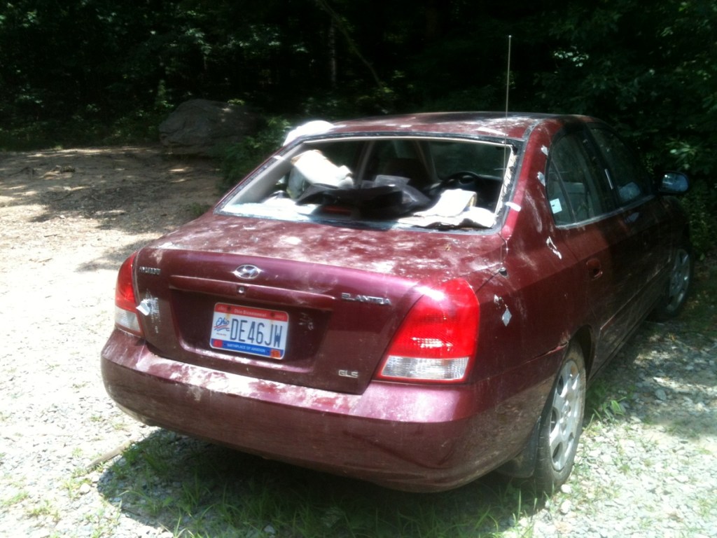 Bashed in car on Appalachian Trail
