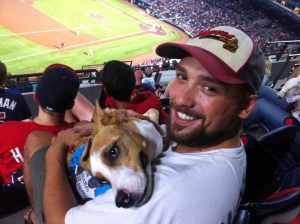 Photo of Mark Husack and his dog Mischa.