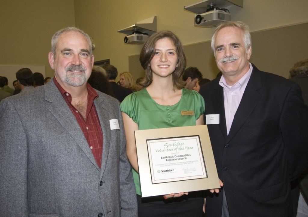 Earthcraft council members Chase Broward, Christina Corley and David Skelton receive volunteer award