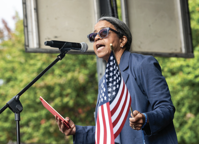 Retiring ACLU leader Andrea Young says democracy is at stake in November